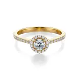 Pierścionek zaręczynowy złoty z diamentami